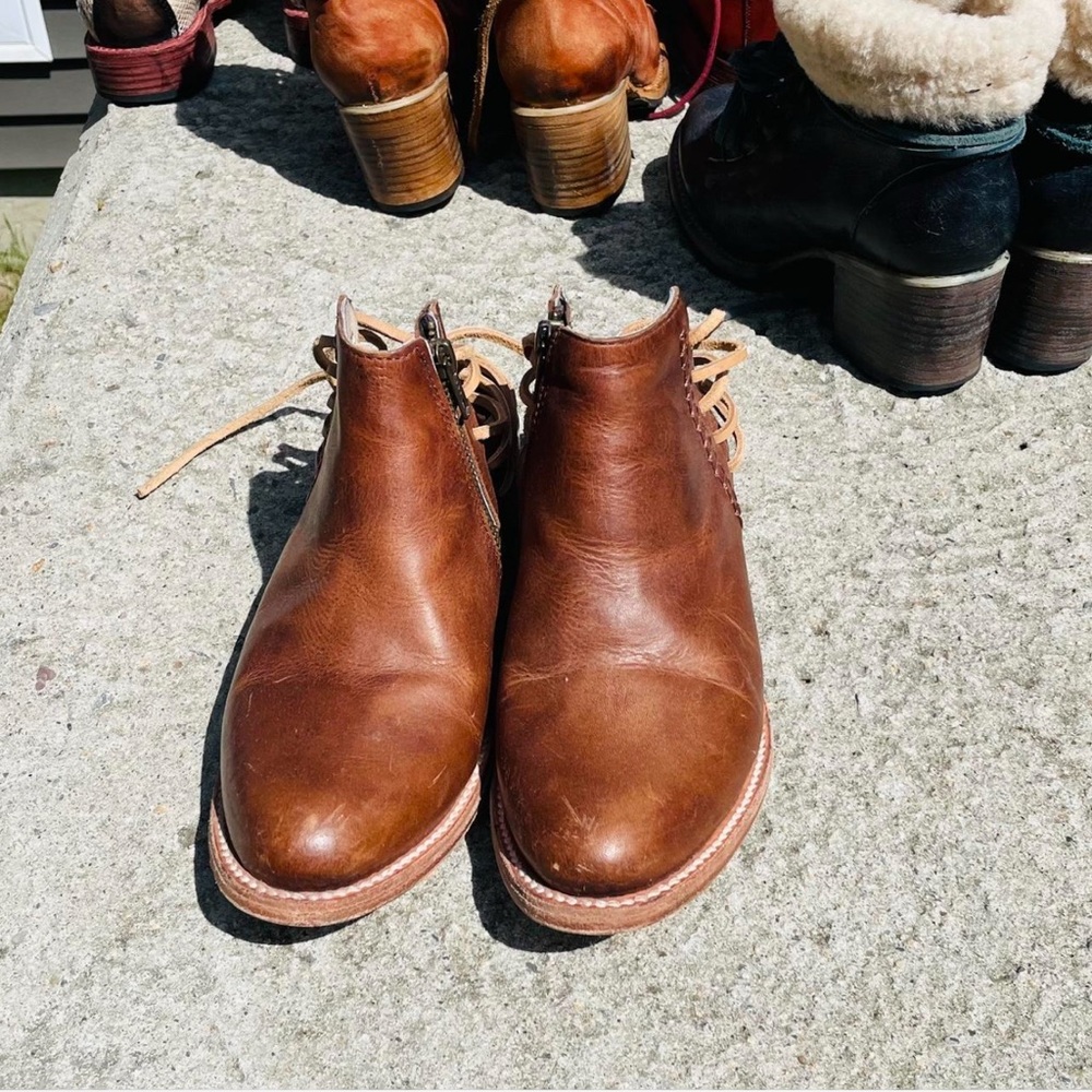Freebird by Steven Jojo Leather Flats Cognac Size 8 - Picture 2 of 7
